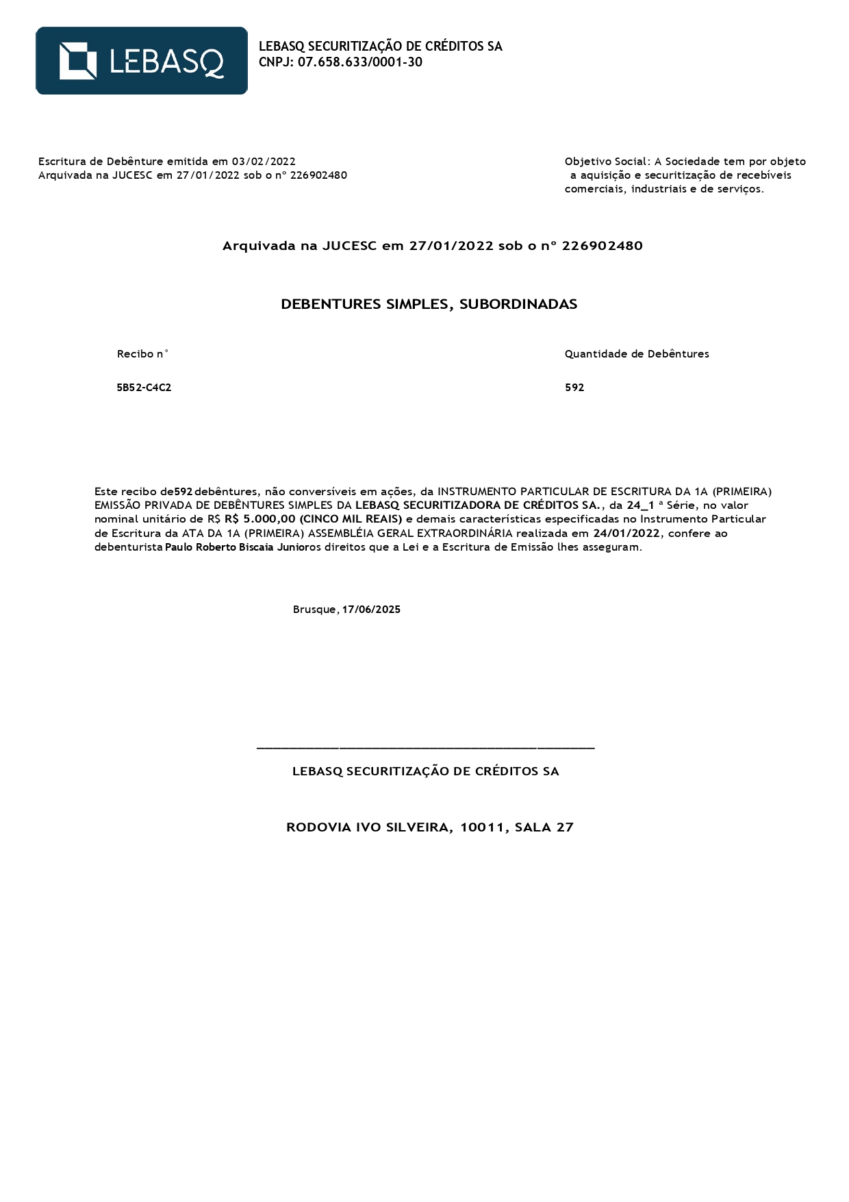 Boletim de Subscrição - Página 2